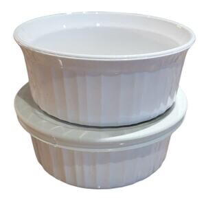 Corning Ware French White Individual Casserole F-16-B, 500 ml/5 1/2" dia. Set 2